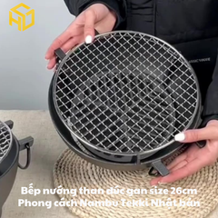 Bếp Nướng Than Đúc Gang 26cm Phong Cách Nambu Tekki Nhật Bản – Bếp Nướng than hoa Siêu Bền