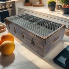 Bếp nướng than inox bọc gỗ phong cách Hibachi nhật bản