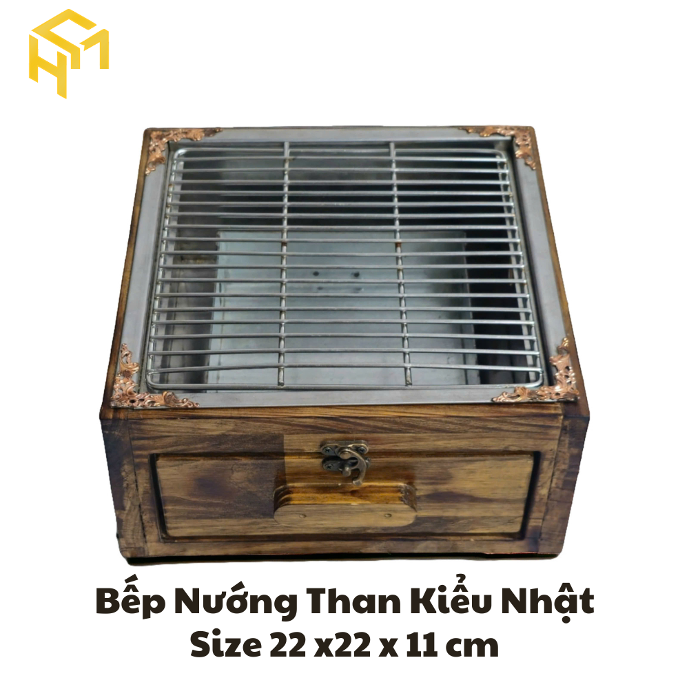 Bếp Nướng BBQ Cao Cấp | bếp nướng than mini | bếp nướng than inox bọc gỗ