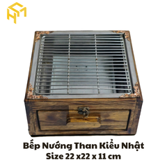 Bếp Nướng BBQ Cao Cấp | bếp nướng than mini | bếp nướng than inox bọc gỗ