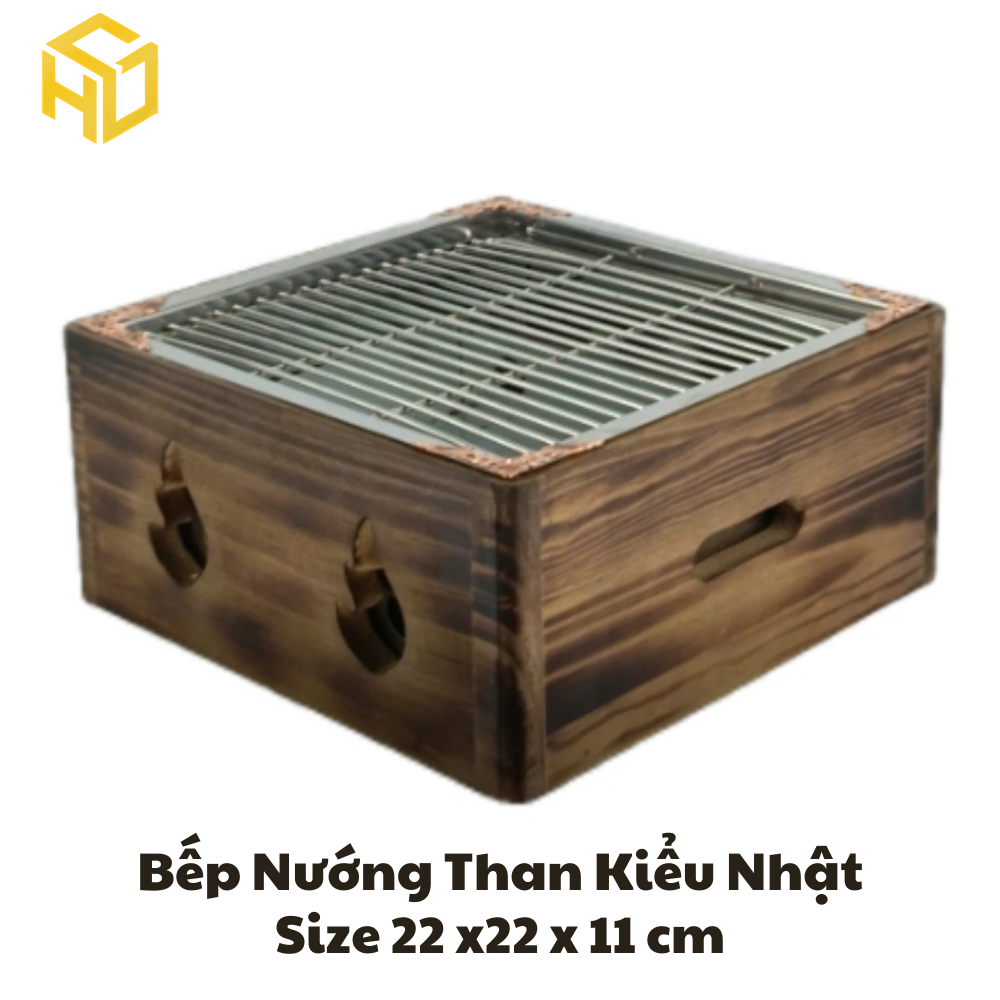 Bếp Nướng BBQ Cao Cấp | bếp nướng than mini | bếp nướng than inox bọc gỗ