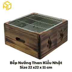 Bếp Nướng BBQ Cao Cấp | bếp nướng than mini | bếp nướng than inox bọc gỗ