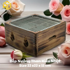 Bếp Nướng BBQ Cao Cấp | bếp nướng than mini | bếp nướng than inox bọc gỗ