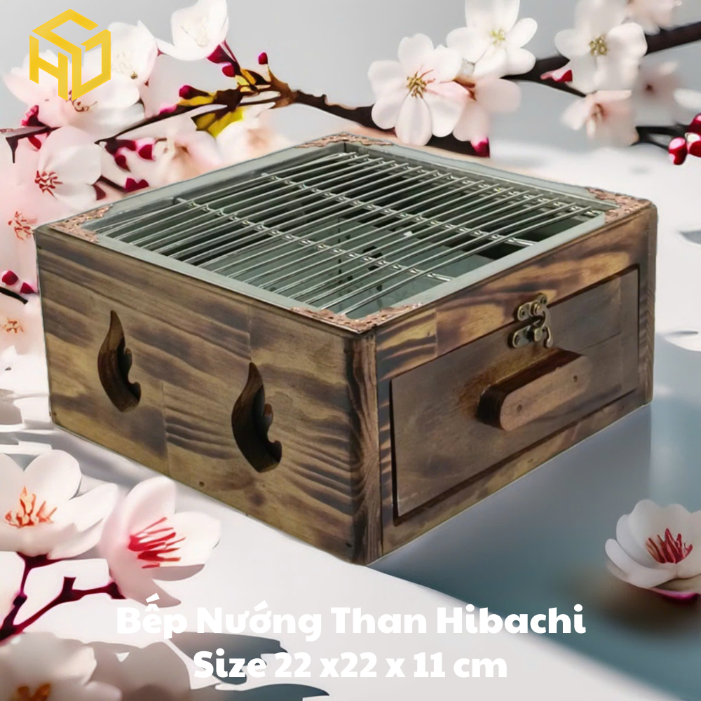 Bếp Nướng BBQ Cao Cấp | bếp nướng than mini | bếp nướng than inox bọc gỗ