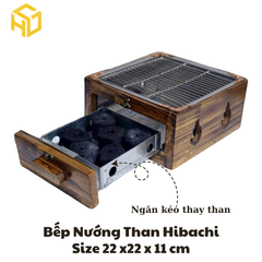 Bếp Nướng BBQ Cao Cấp | bếp nướng than mini | bếp nướng than inox bọc gỗ