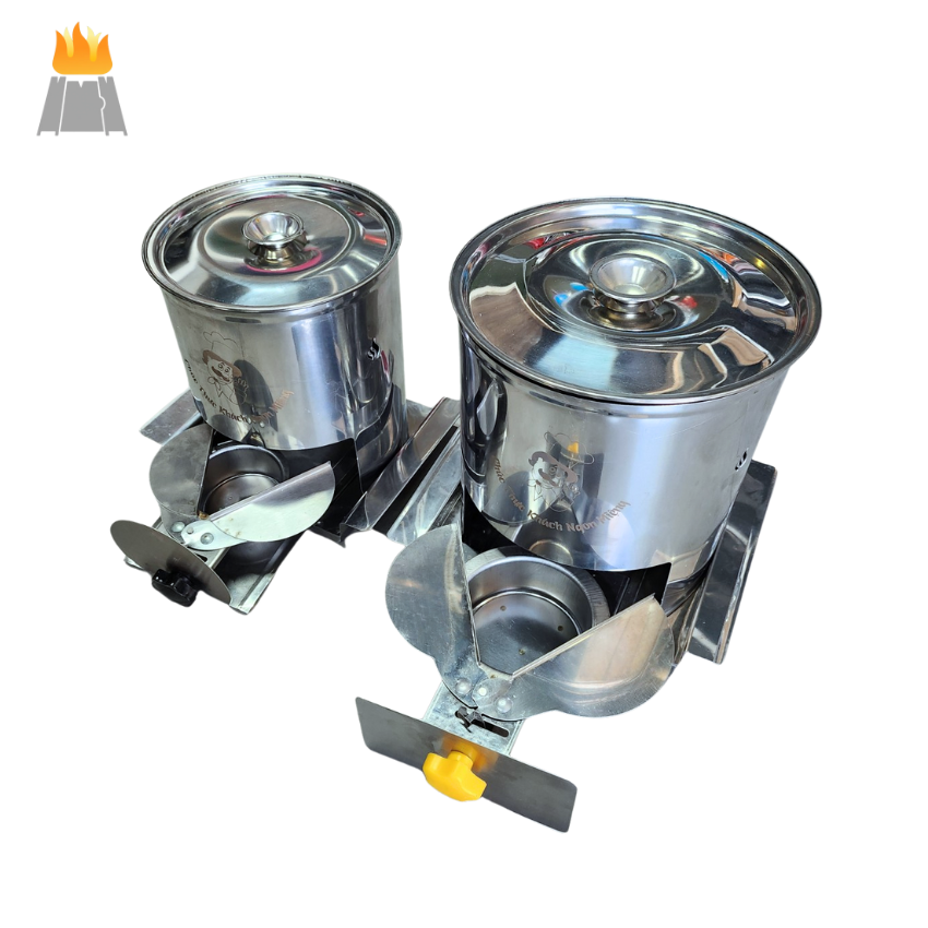 Nồi lẫu nhúng xiên que size 18cm kèm bếp cồn chăn gió | Nồi lẩu Shabu