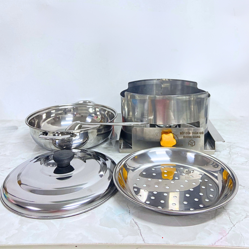 Nồi Lẩu 24 Kèm Bếp Cồn Chắn Gió Chuyên Dụng Hương Giang| bếp lẩu cồn , nồi lẩu bếp cồn,bếp lẩu cồn, bếp cồn inox cao cấp,bếp cồn đẹp
