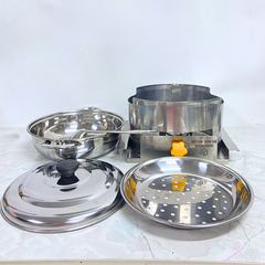 Nồi Lẩu 24 Kèm Bếp Cồn Chắn Gió Chuyên Dụng Hương Giang| bếp lẩu cồn , nồi lẩu bếp cồn,bếp lẩu cồn, bếp cồn inox cao cấp,bếp cồn đẹp
