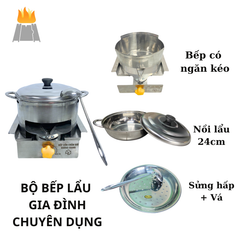 Nồi Lẩu 24 Kèm Bếp Cồn Chắn Gió Chuyên Dụng Hương Giang| bếp lẩu cồn , nồi lẩu bếp cồn,bếp lẩu cồn, bếp cồn inox cao cấp,bếp cồn đẹp