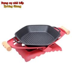 Bộ Chảo Nướng Hình Lục Giác Kèm Bếp Cồn Hơp Kim Nhôm GDNB-18