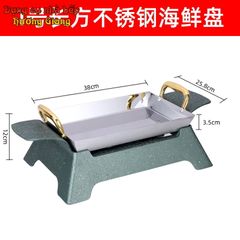 Bộ Chảo Nướng Xào Hộp Kim Nhôm Hình Chữ Nhật Kèm Bếp Cồn Hàn Quốc GDNB-15