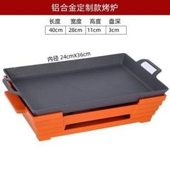Bộ Chảo Nướng Xào Hộp Kim Nhôm Hình Vuông Kèm Bếp Cồn Hàn Quốc GDNB-16