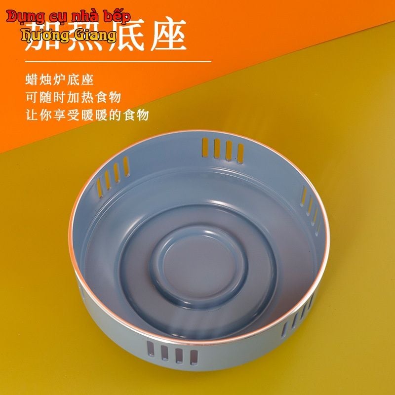 Bộ Đĩa Tròn Chống Dính Kèm Bếp Cồn Hâm Nóng Hợp Kim Nhôm GDNB-17