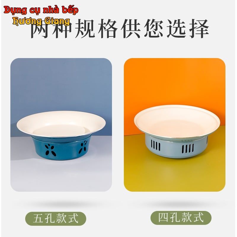 Bộ Đĩa Tròn Chống Dính Kèm Bếp Cồn Hâm Nóng Hợp Kim Nhôm GDNB-17