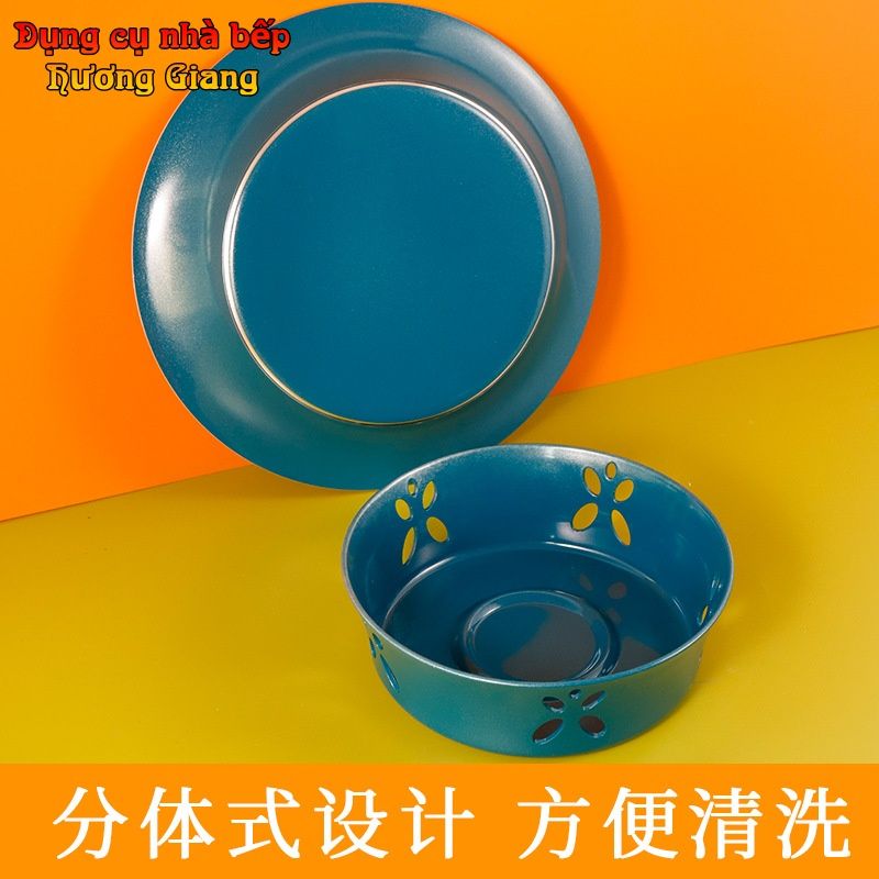 Bộ Đĩa Tròn Chống Dính Kèm Bếp Cồn Hâm Nóng Hợp Kim Nhôm GDNB-17