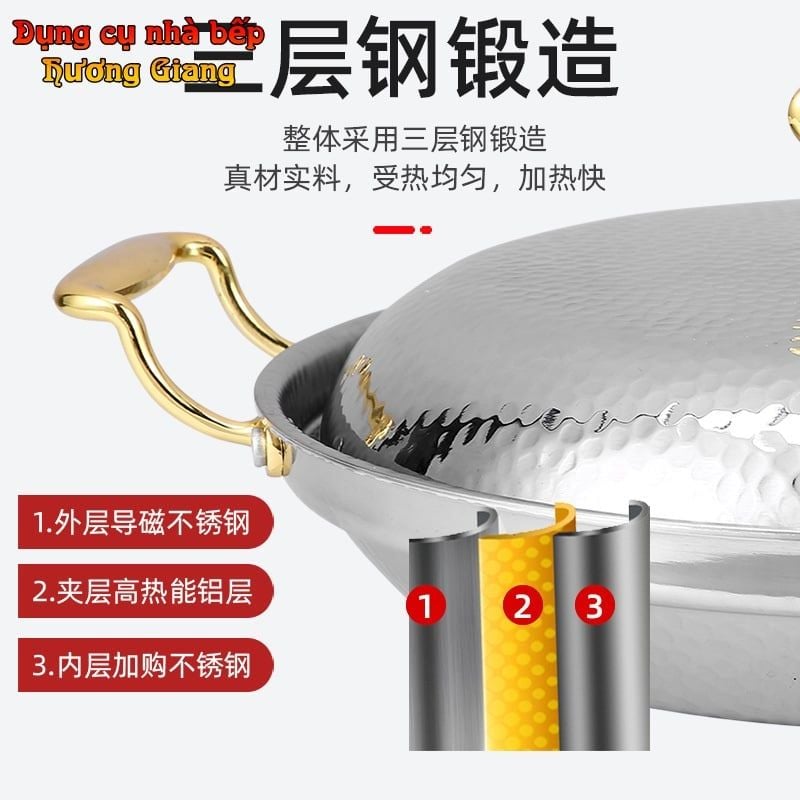 Bộ Lẩu Chảo Kèm Bếp Cồn Hâm Nóng GDNB-3