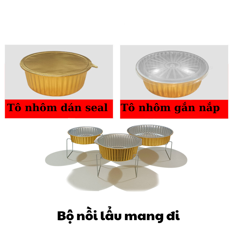 Bộ Nồi Lẩu Mang Đi 3000ml - Nồi Lẩu Nhôm 1 Lần Cao Cấp | Set Nồi Lẩu Bếp Cồn Mang Đi Cho Quán Ăn và Du Lịch