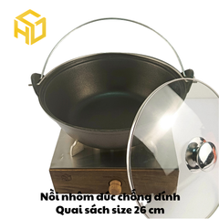 Nồi Nhôm Đúc Nguyên Khối 27cm - Chống Dính, Giữ Nhiệt Tốt | Nồi Nhôm Cao Cấp