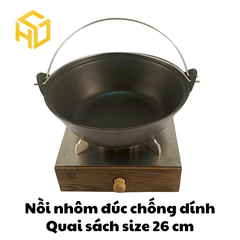 Nồi Nhôm Đúc Nguyên Khối 27cm - Chống Dính, Giữ Nhiệt Tốt | Nồi Nhôm Cao Cấp