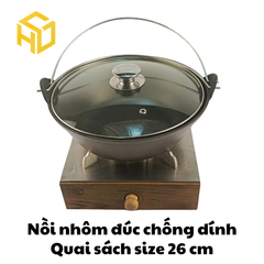 Nồi Nhôm Đúc Nguyên Khối 27cm - Chống Dính, Giữ Nhiệt Tốt | Nồi Nhôm Cao Cấp