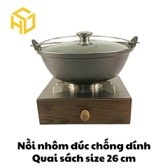 Nồi Nhôm Đúc Nguyên Khối 27cm - Chống Dính, Giữ Nhiệt Tốt | Nồi Nhôm Cao Cấp