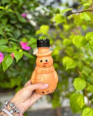 Chai nhựa PET tròn đựng trà sữa 400ml hình người tuyết