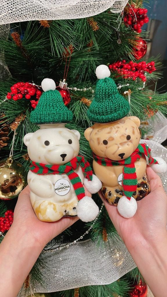 Chai Nhựa PET tròn Đựng Trà Sữa gấu teddy 450ml