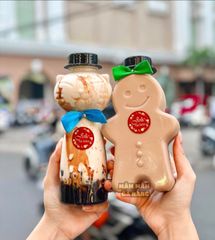 Chai nhựa PET dẹp đựng Trà Sữa bánh quy gừng 500ml