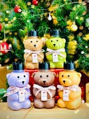 Chai Nhựa PET tròn Đựng Trà Sữa gấu teddy 450ml