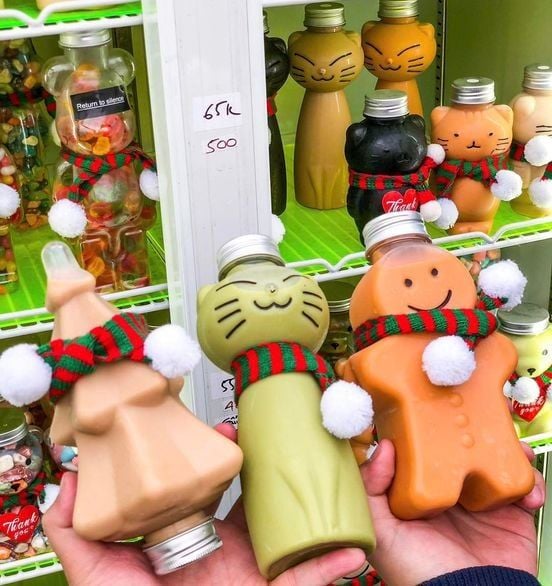 Chai Nhựa đựng trà sữa Cây Thông noel 400ml | chai nhua PET