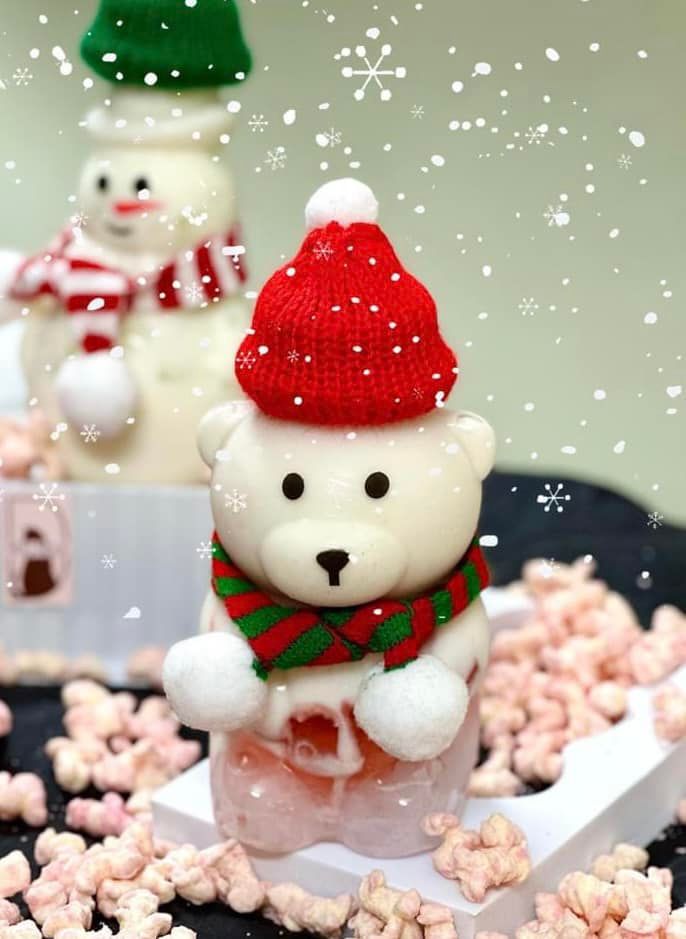 Chai Nhựa PET tròn Đựng Trà Sữa gấu teddy 450ml