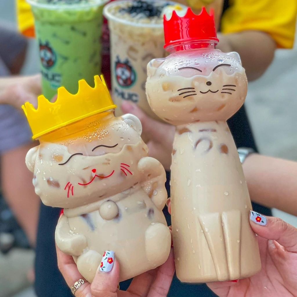 Chai Nhựa PET 500ml Mèo | Chai Nhựa PET 500ml Hình Mèo Đen, Hello Kitty