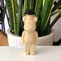 Chai nhựa PET tròn đựng trà sữa hình gấu Bearbrick 400ml