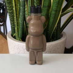 Chai nhựa PET tròn đựng trà sữa hình gấu Bearbrick 400ml