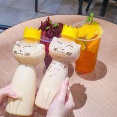 Chai nhựa PET tròn 500ml Đựng Trà Sữa hình mèo cao