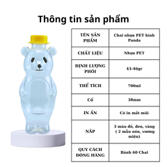 Chai Nhựa PET 700ml Gấu Panda | Chai Nhua PET 700ml Gấu Panda