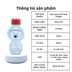 Chai Nhựa PET 350ml Chó Snoopy | Chai Nhua PET 350ml Chó Snoopy