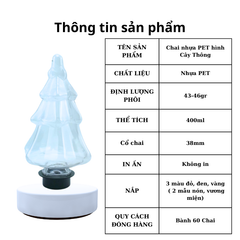 Chai Nhựa PET 400ml Hình Cây Thông noel | Chai Nhua pet