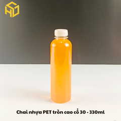 Chai nhựa PET đựng trà sữa | Chai Nhựa PET Tròn Cao Cổ 30 - 330ml