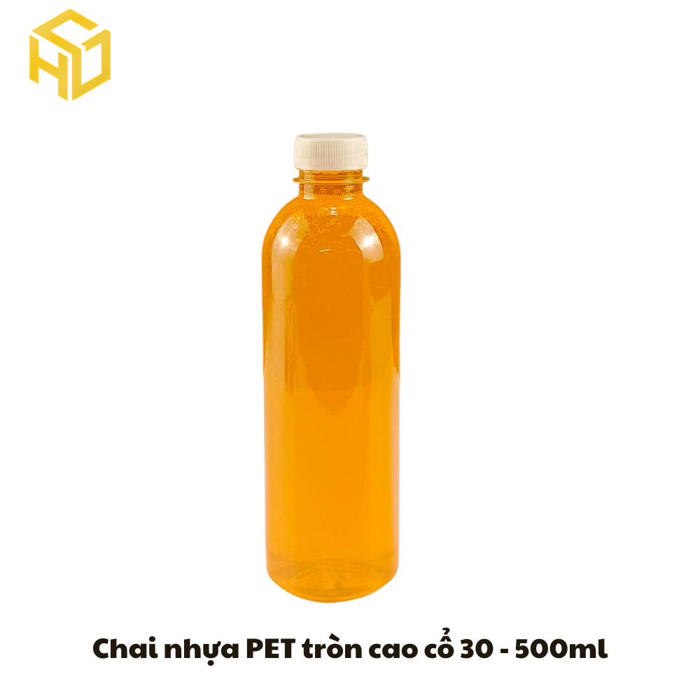Chai nhựa PET đựng trà sữa | Chai Nhựa PET Tròn Cao Cổ 30 - 500ml