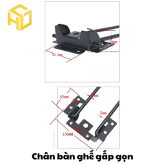 Chân bàn sắt gấp, xếp được làm từ sắt dày 7mm, sơn tĩnh điện | chân bàn gấp gọn