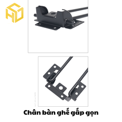 Chân bàn sắt gấp, xếp được làm từ sắt dày 7mm, sơn tĩnh điện | chân bàn gấp gọn