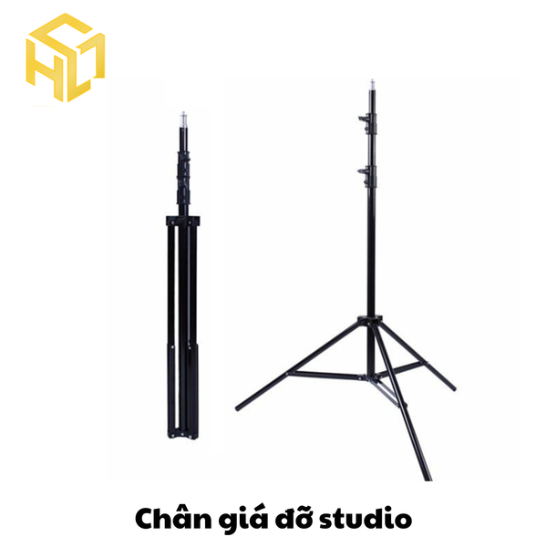 Chân Tripod Hợp Kim Nhôm/Inox Chiều Cao 2m1 | chân giá đỡ thiết bi studio