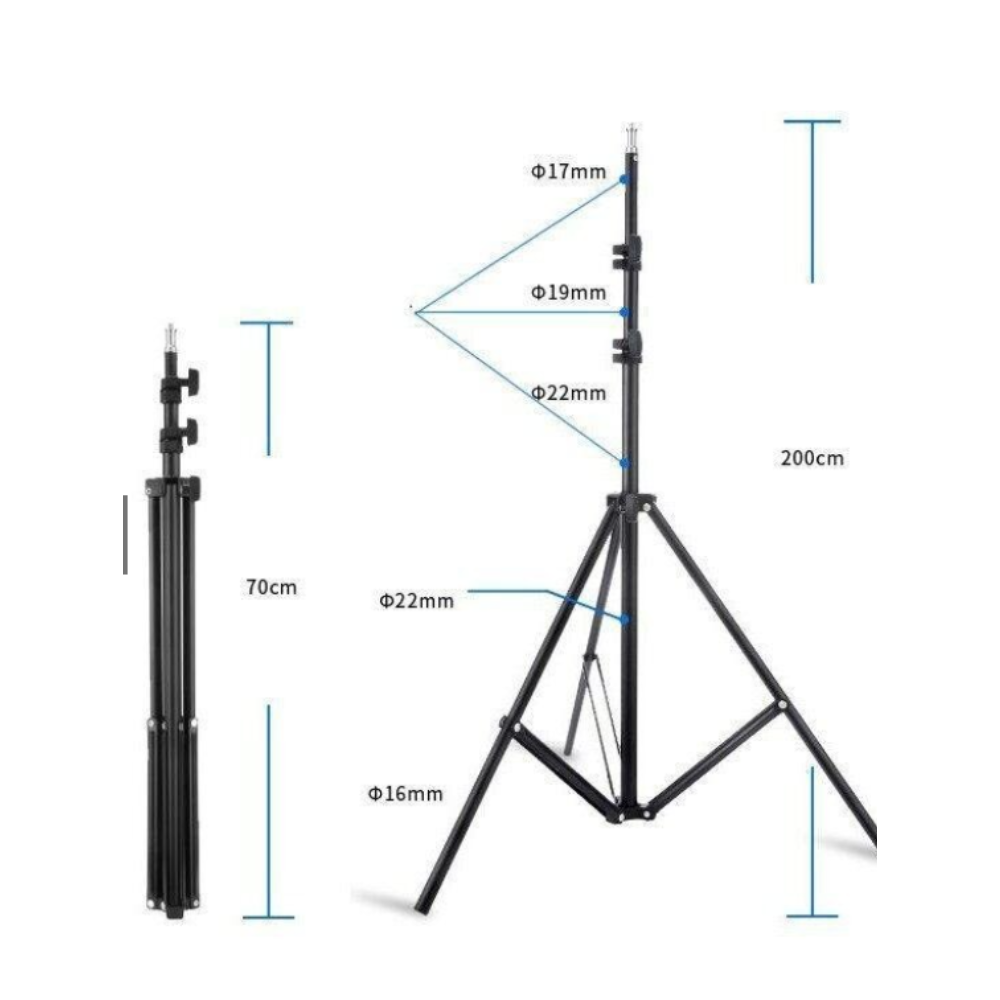 Chân Tripod Hợp Kim Nhôm/Inox Chiều Cao 2m1 | chân giá đỡ thiết bi studio