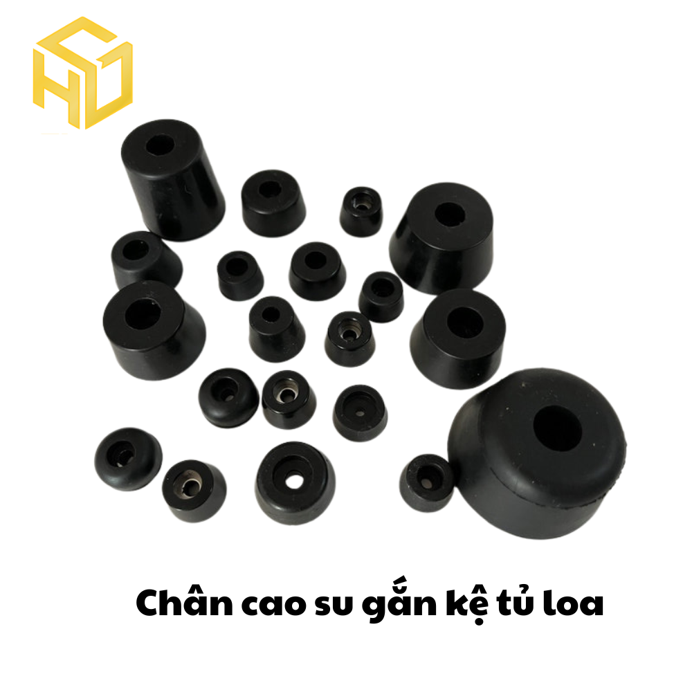 Bộ 4 Chân Cao Su Gắn Hộp Gỗ, Chân Loa, Chân Đế Cao Su Chống Trượt Cho Tủ, Kệ, Máy In 3D, CNC