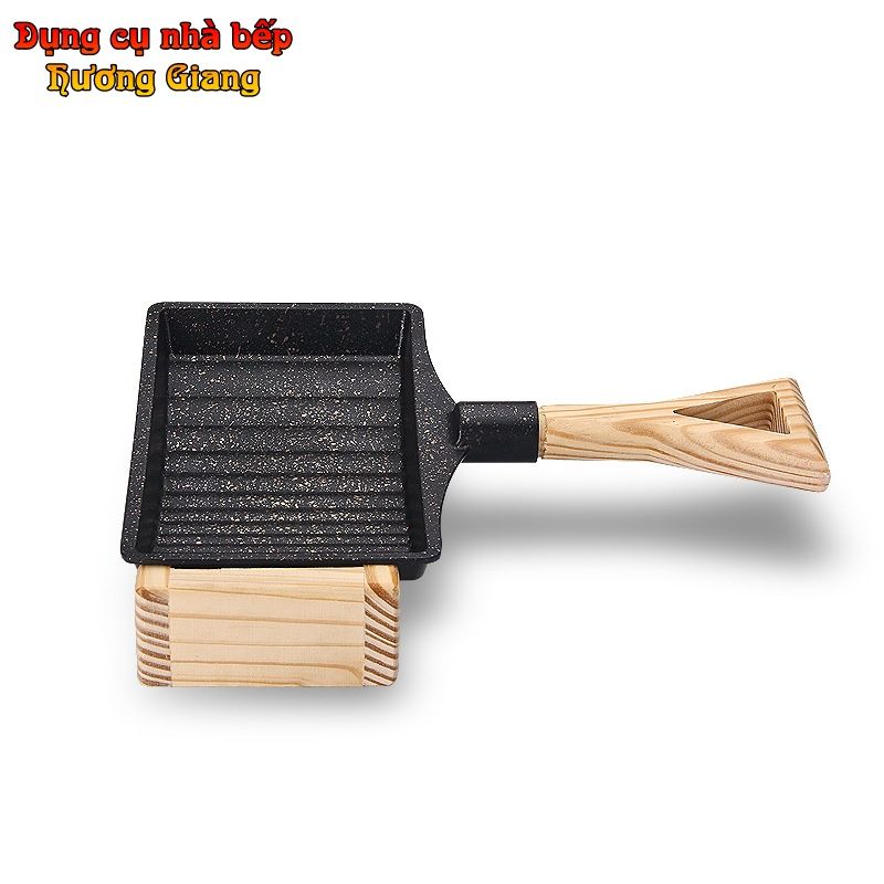 Chảo Chiên Rán Trứng Hợp Kim Nhôm Chống Dính Tay Cầm Gỗ GDNB-26