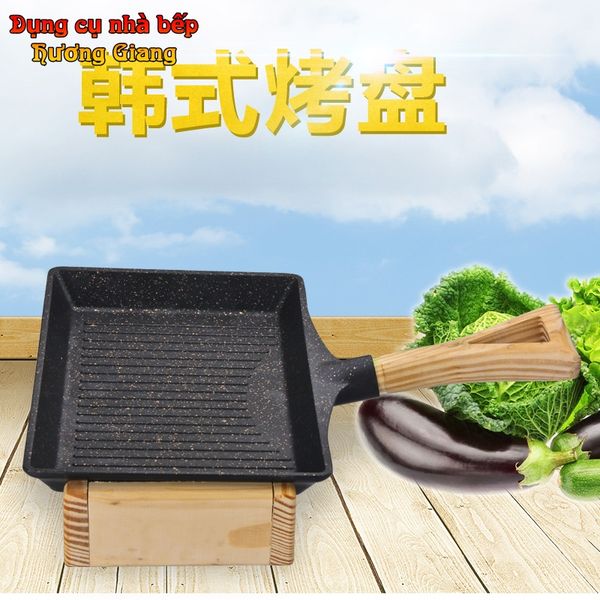 Chảo Chiên Rán Trứng Hợp Kim Nhôm Chống Dính Tay Cầm Gỗ GDNB-26