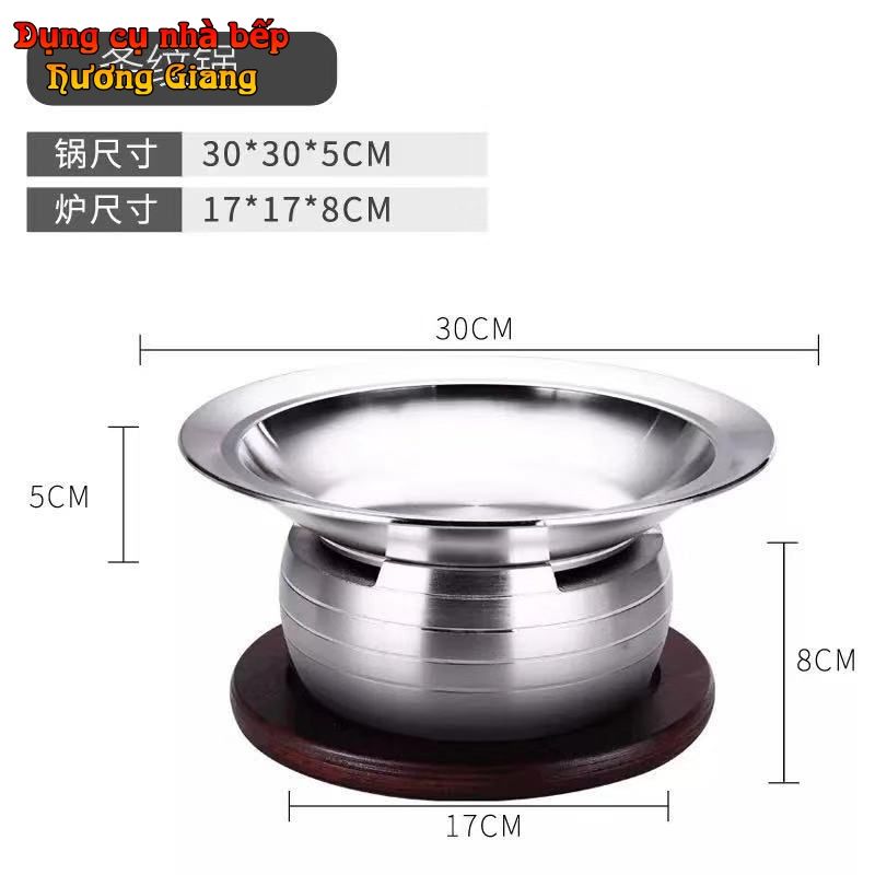 GDNB-51 Chảo Lẩu Hợp Kim Nhôm Kèm Bếp Cồn Phong Cách Nhật Bản