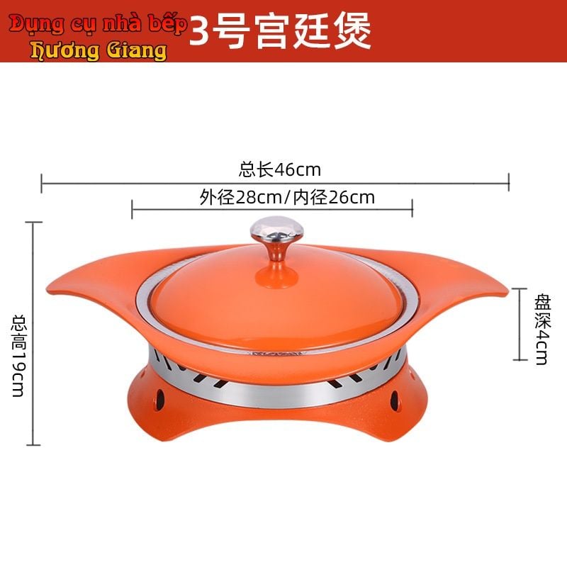 GDNB-68 Chảo Lẩu Xào Hợp Kim Nhôm Chống Dính Kèm Bếp Cồn