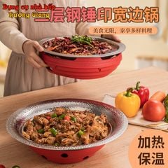 GDNB-68 Chảo Lẩu Xào Hợp Kim Nhôm Chống Dính Kèm Bếp Cồn